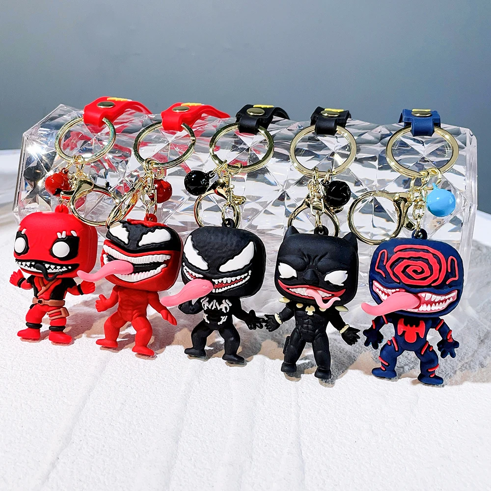 Marvel Anti Hero Venom Portachiavi Cute Deadpool Gel Di Silice Portachiavi Cartoon Avengers Super Hero Ciondolo Portachiavi Disney Jewelry