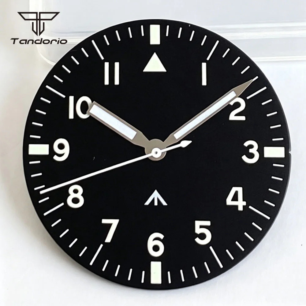 Elegant Steel Pilot Watch Case with Blue/Black Dial and Sapphire Glass