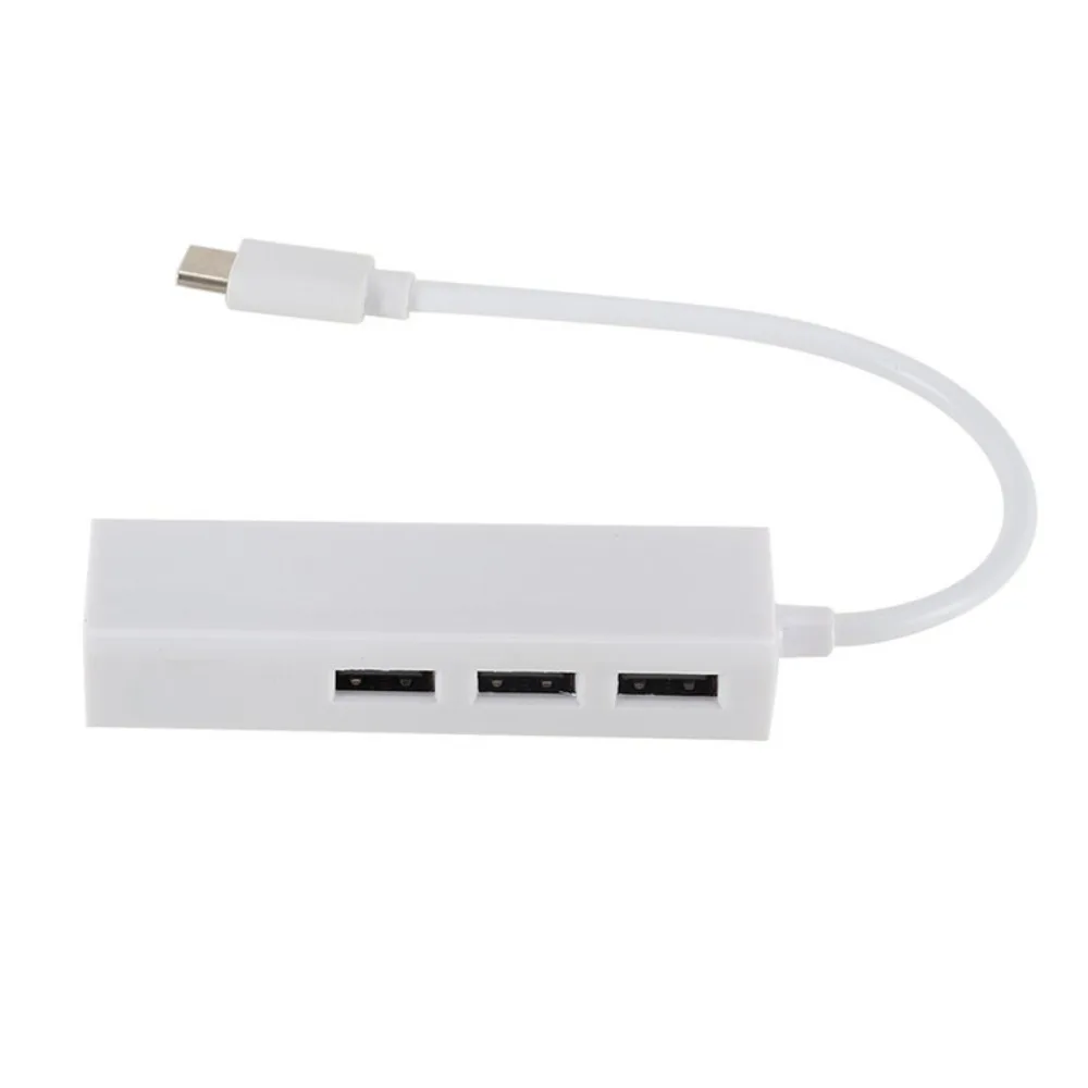 

4 in 1 USB 2.0 Hub TYPE-C To RJ45 Lan Network Card Type C To RJ45 4 Ports Ethernet Drive Free for Laptop/Mouse/U Disk
