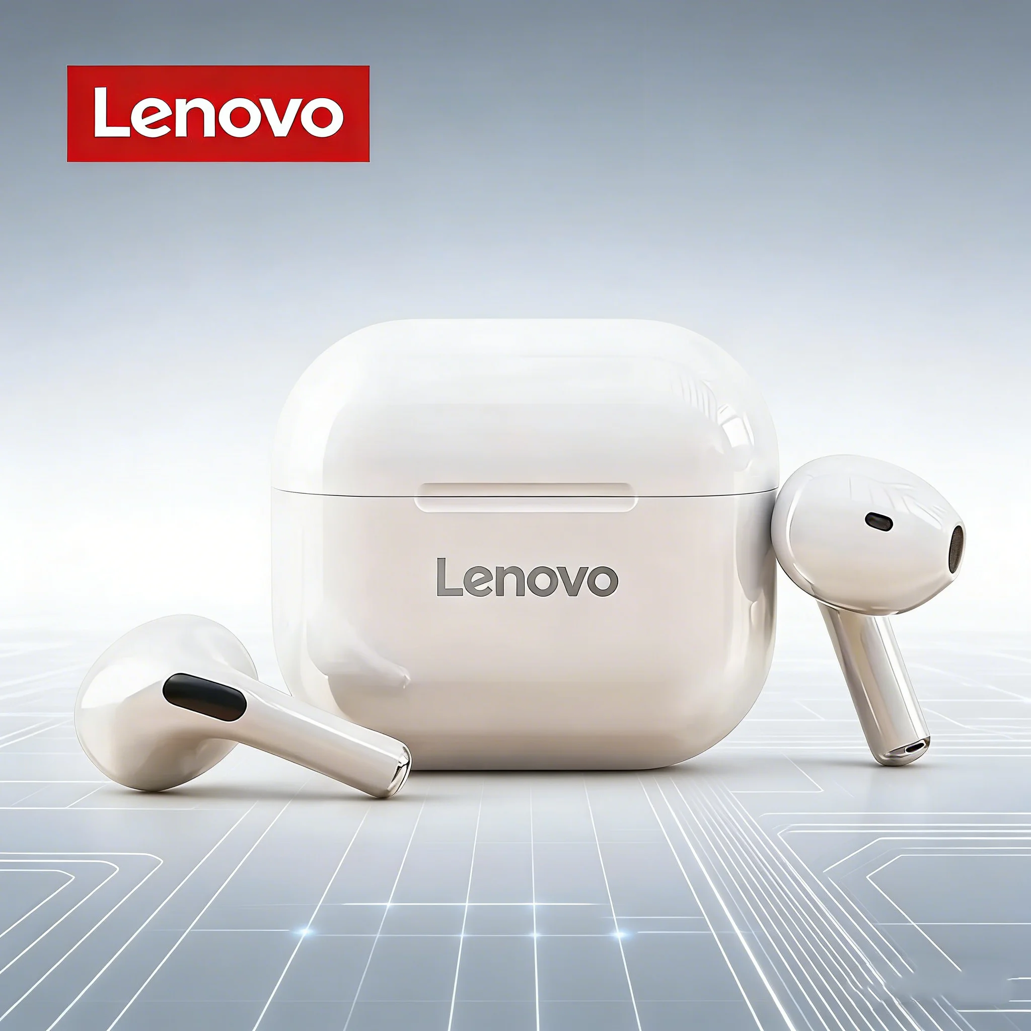 Lenovo TWS Wireless Bluetooth Earbuds with Bass Touch Control and Noise Reduction