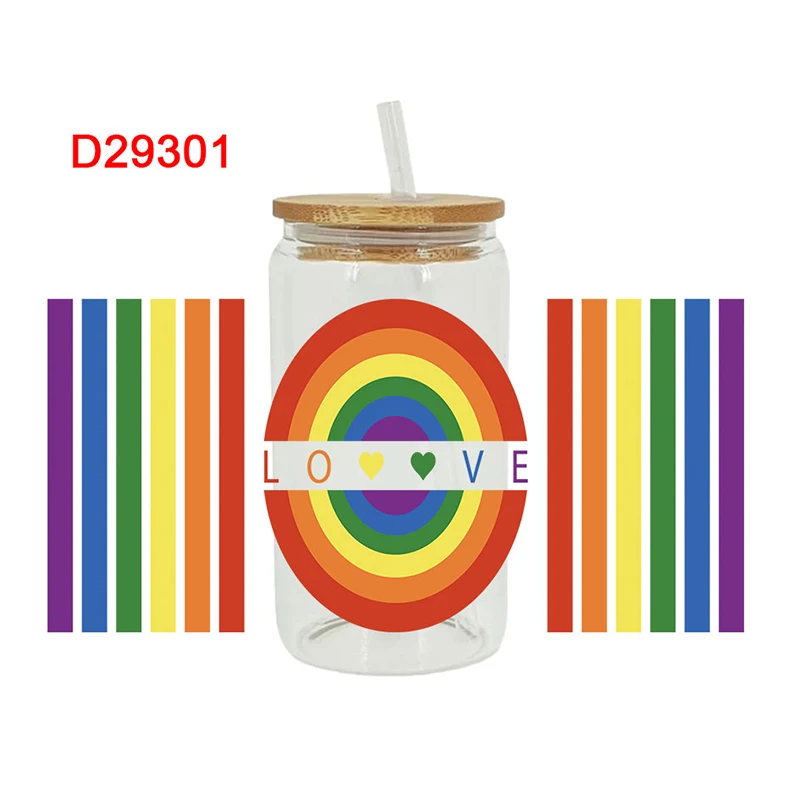 UV DTF Transfer Sticker Pride For The 16oz Libbey Glasses Wraps Bottles Cup Can DIY Waterproof Decals D26892