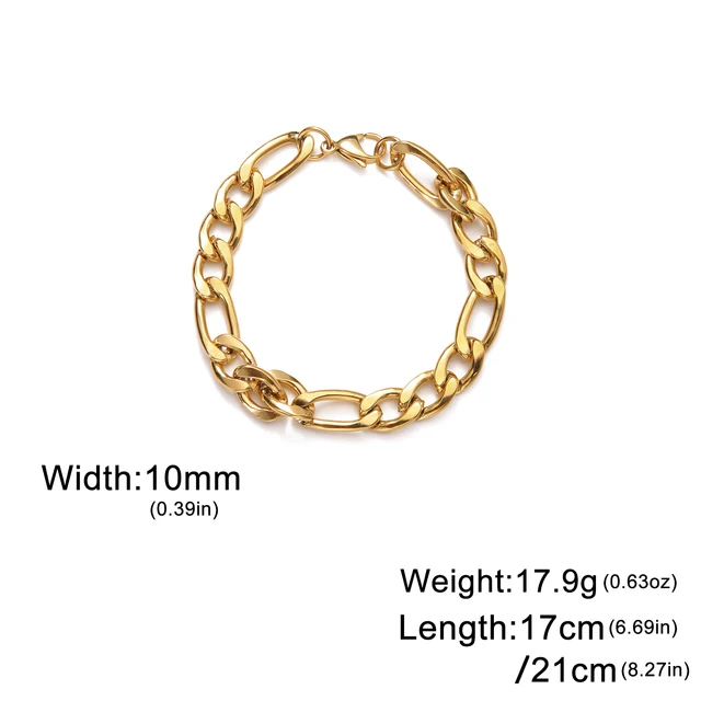 Lucktune bracelet chaine argent homme bracelet aciers inoxydables figaro Figaro chaîne Bracelet pour hommes femmes acier inoxydable largeur 3-10 MM Bracelets Punk bijoux Couple cadeau Pulsera Hombre nouveau