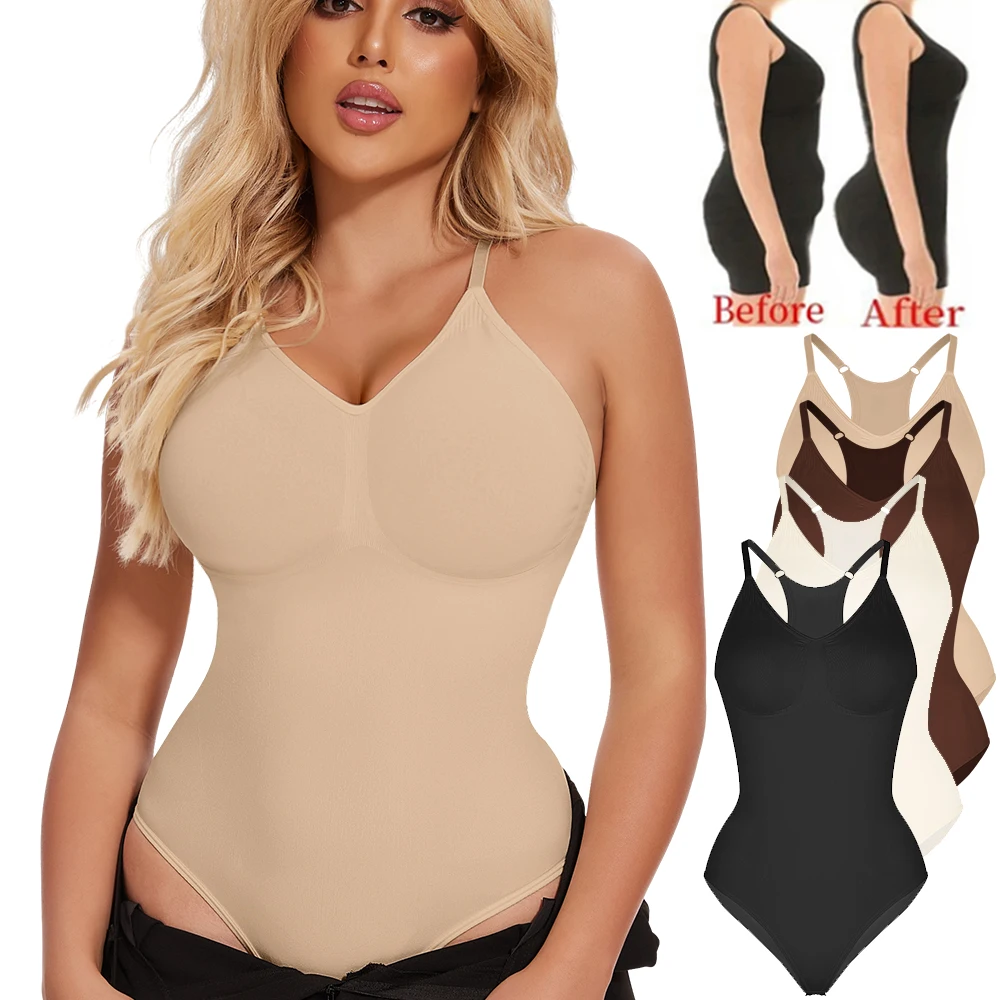 39915-9c5c3a.jpg Bodysuit Shapewear Women Full Body Shaper Tummy Control Butt Lifter Corset Tank Tops Abdomen Slimming Waist Trainer Underwear - Image 1
