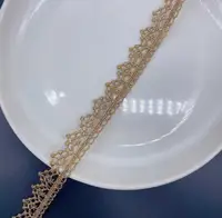 3 Yards Gold Silver Lace Trim Ribbon High Quality Lace Fabric Sewing Braided Lace Wedding Craft DIY Clothes Accessories Decor 6