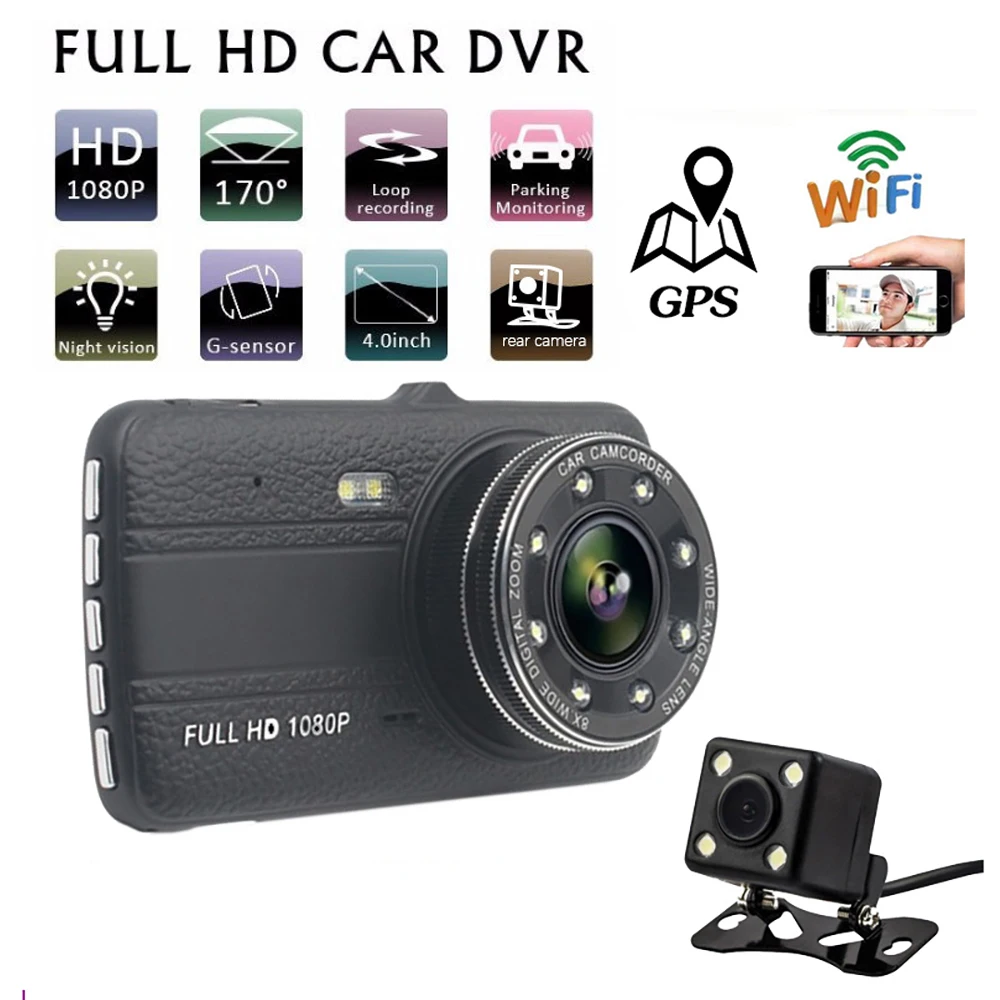 

Car DVR WiFi Dash Cam Full HD 1080P Rear View Camera Video Recorder Auto Dashcam Black Box GPS Car Accessories Night Vision