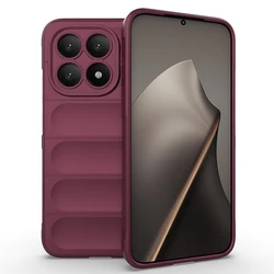 Luxury Silicone Shockproof Phone Case with 6D Air Bag Design - Xiaomi 15T (Claret)