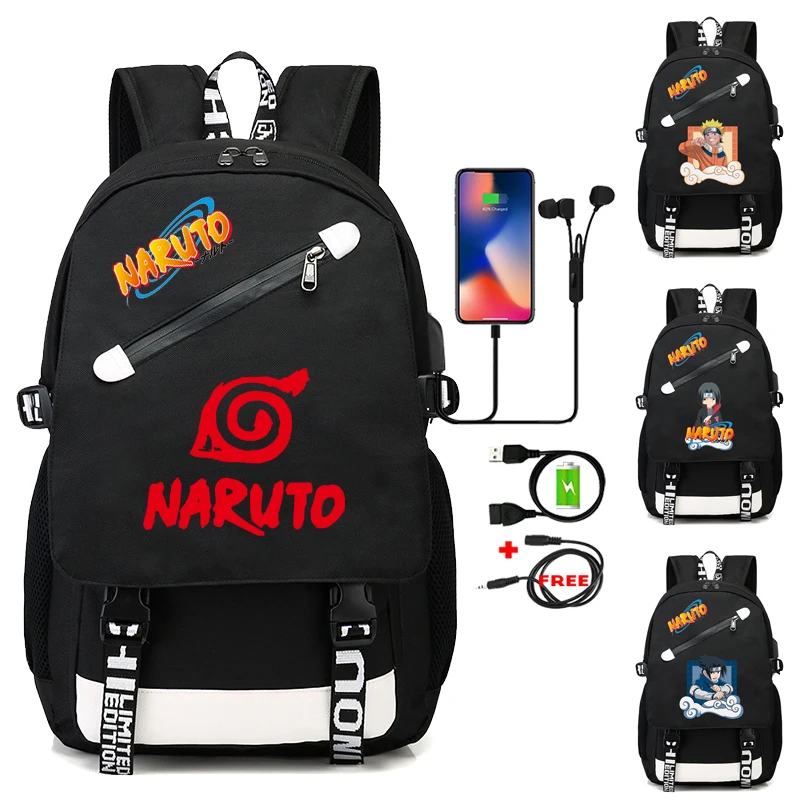 

Anime Naruto Backpack Men Women Leisure Usb Travel Bag Children Schoolbag Teen Boy Girl Student Rucksack Back To School Backpack