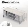 Mid-Century Modern Rustic 45" TV Stand with 2 Side Doors Entertainment Center Console for Living Room Bedroom Office - Supports 3