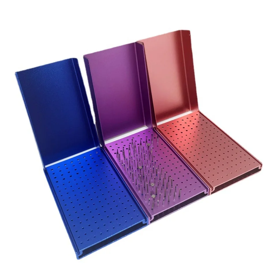 152 Fori Dental High/Low Speed Dental Burs Holder Block Cleaning Stand Autoclave Sterilizzatore Case Bur Box Forniture Di Laboratorio Per Odontoiatria