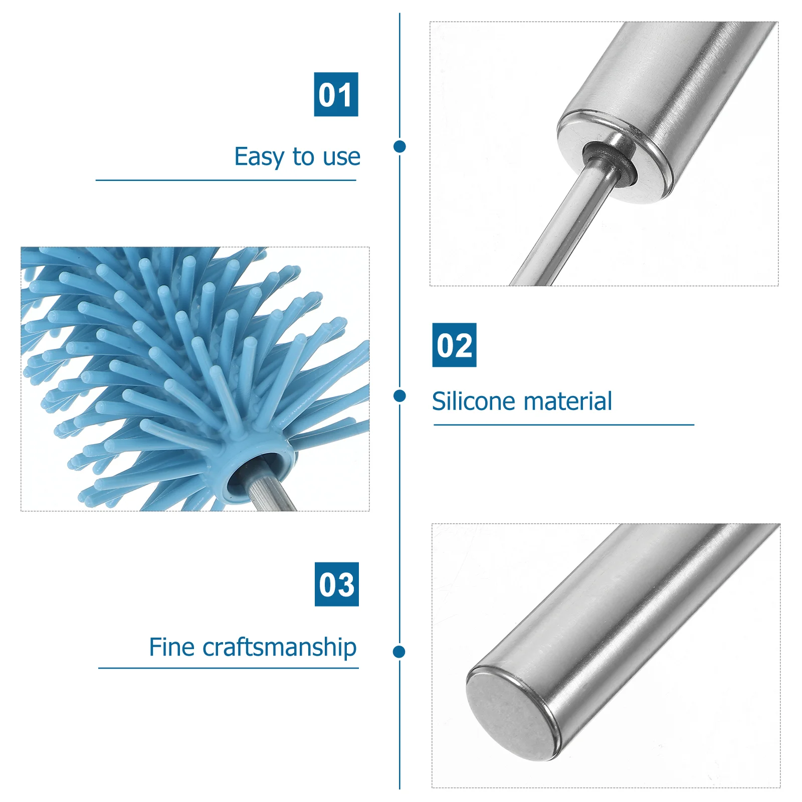 Bottle Cleaning Brush Silicone Glassware Scrub Kettle Cleaner Water Bottle Sports Push Type