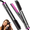 Professional 2 in 1 Hair Straightener Electric Flat iron Anti-Scald Brush Hot Comb Hair Style Tool 1