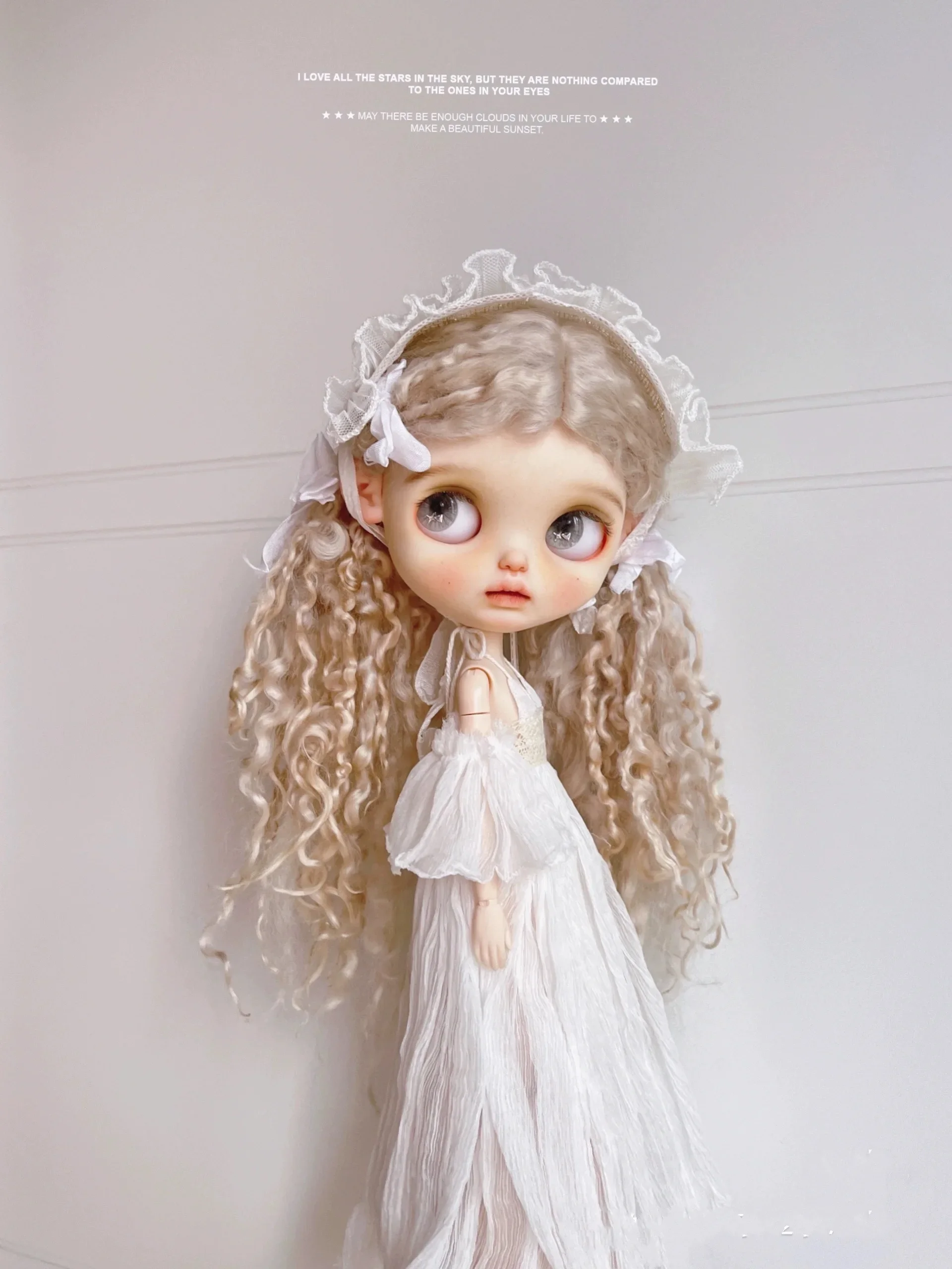 

Одежда для кукол ICY DBS Blyth 30 см 1/6 OB24 Новинка Azone великолепное белое платье принцессы с открытыми плечами и рукавами-флейтами Одежда для кукол