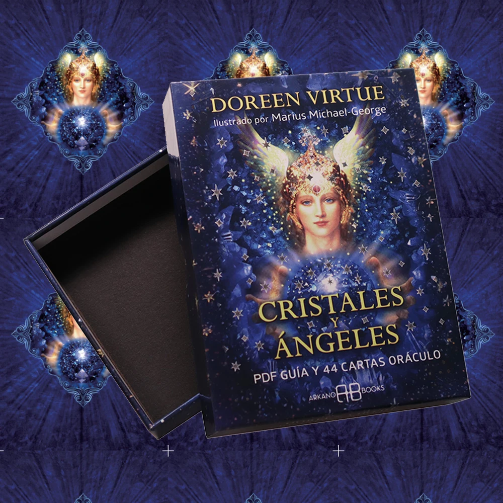 Angel Oracle Cards Or&aacute;culo en Espa&ntilde;ol Cristales y &Aacute;ngeles 44 cartas or&aacute;culo profec&iacute;a adivinaci&oacute;n con significado en &eacute;l palabras clave