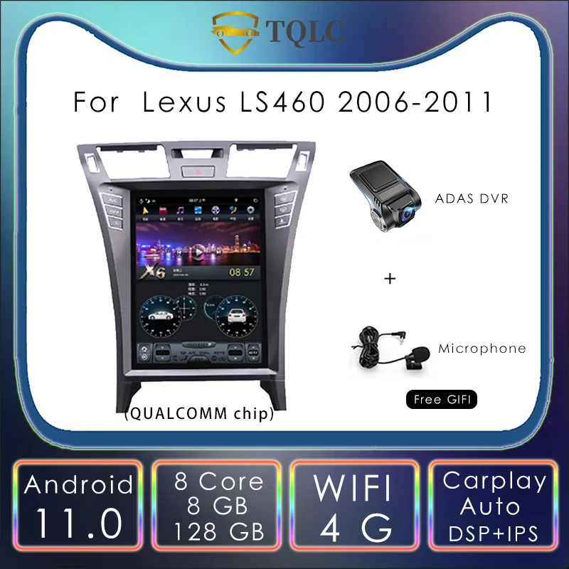 

4+128G For Lexus LS460 2006-2012 12.1’’ Android 9 Car Radio Stereo Multimedia Player GPS Navigation Head Unit Wireless Carplay