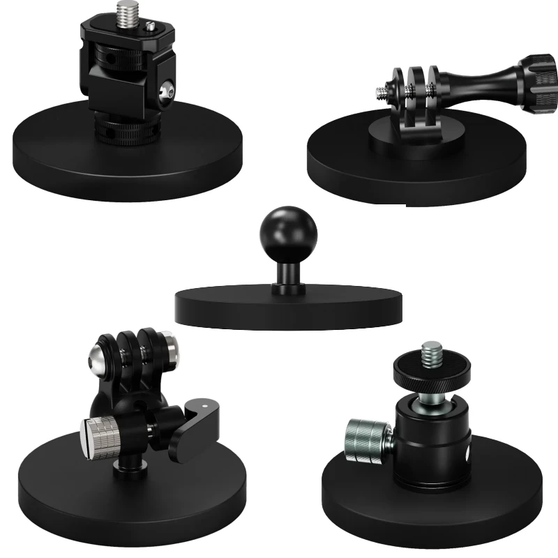 D66mm Magnetische Basis Auto-Saugnapfhalterung 17mm Kugelkopf Stativadapter für GoPro Insta360 Osmo Action Ständer Monitorhalterung Lichthalterung