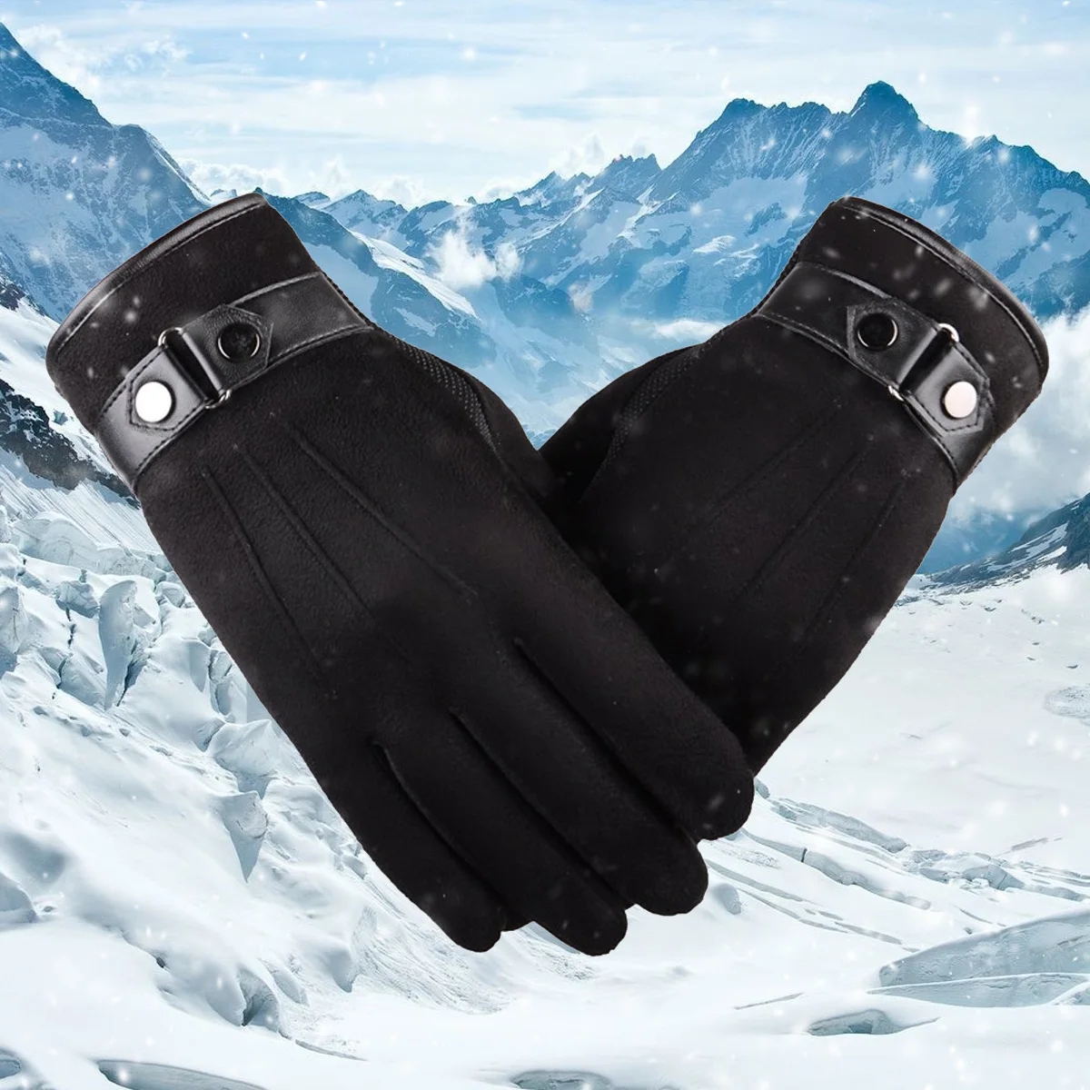 

2023 Winter Men's Warm Gloves Velvet Thickened Touch Screen Full Finger Mittens Non-slip Outdoor Driving Riding Gloves For Men