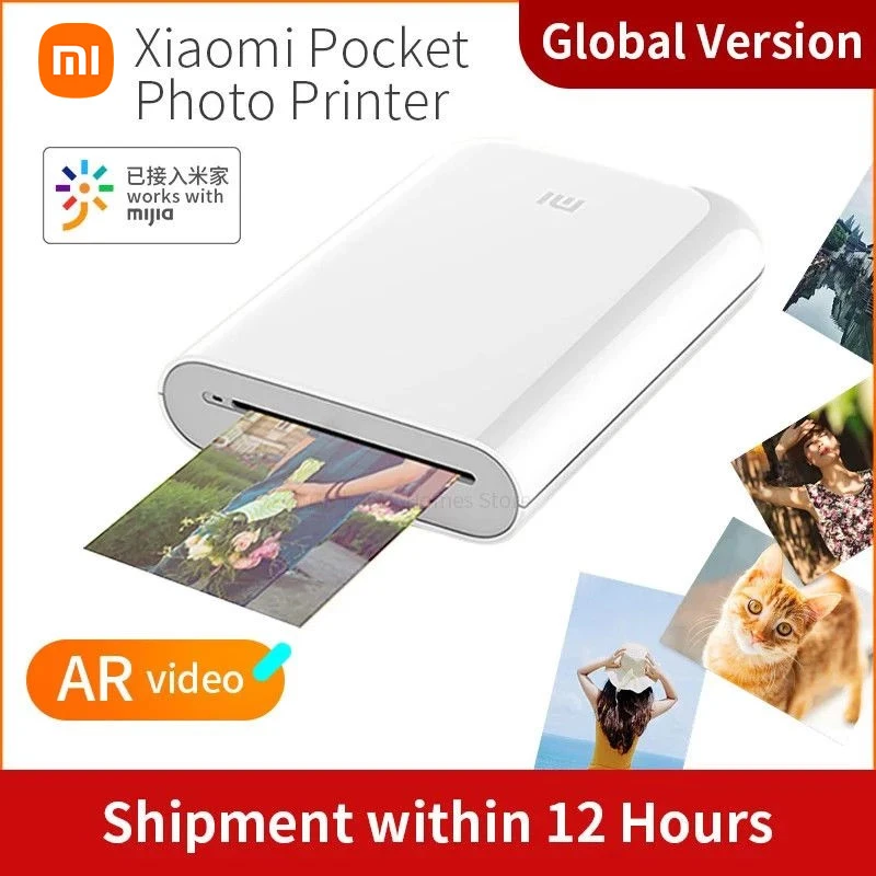 mini pocket thermal printer Global Version Xiaomi Printer Photo Mini Printer Mijia AR Pocket Printer Portable With DIY Share 500mAh picture pocket printer portable smartphone photo printer
