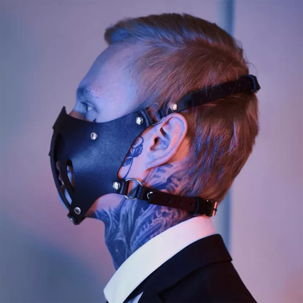 Gotycki Punk Pu Skórzana Maska Cosplay Oczy Cosplay Twarz Królik BDSM Zabawny Klub Nocny Halloween Maska Karnawał Impreza Gra Cosplay_voghion.com