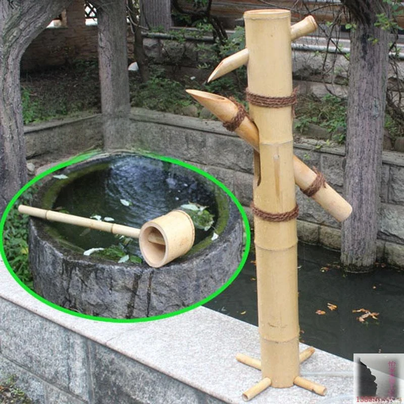 Bamboo Water Sprinkler Bird Scare Device Drip Water Car Garden Irrigation Lacape Spray Head Monastic Fountain Water View G...