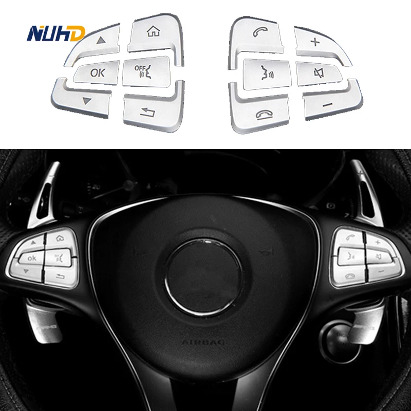 

Для Mercedes-Benz W176 W246 W212 W204 A B C E ML GL SLK GLK Class декоративная кнопка рулевого колеса Переключатель отделка крышка наклейка