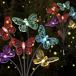 Solar LED Light Outdoor Waterproof Garden Solar Powered Landscape Lights Butterfly Lawn Lights Garden Decor Lamp 6/8/10heads