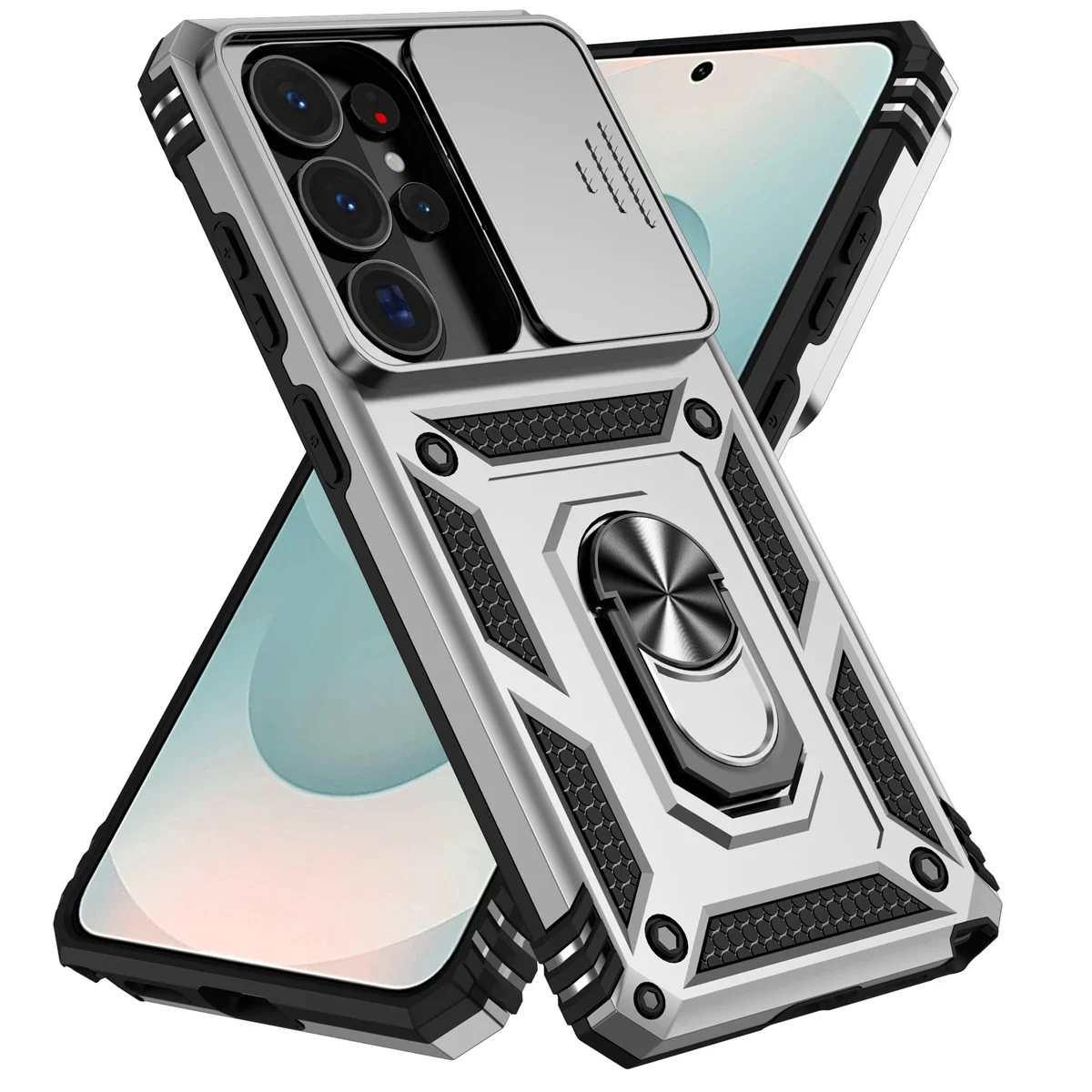 Slide Camera Armor Protective Case with Magnetic Ring Holder Phone Cover