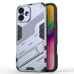 Shockproof Armor Phone Case with Holder - Premium Protective Back Cover - iPhone 6 s (Gray)