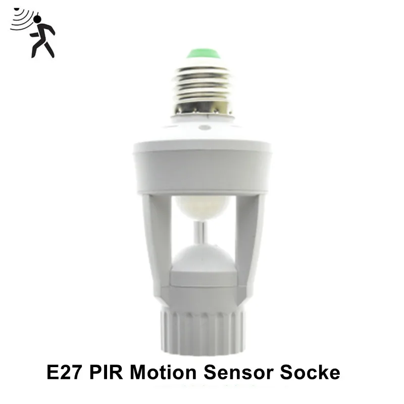 E27 Motion Sensor Light Switch 100-240V Motion Detector E27 Base Lamp Holder With Light Control Smart Switch Bulb Socket Adapter smart air quality temperature and humidity control carbon monoxide gas sensor detector alarm co2 meter mon itor