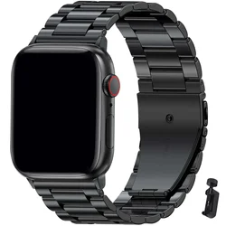 Elegant Stainless Steel Watch Strap - Premium Metal Bracelet Band for 42 44 45 46 49MM (Black tool)
