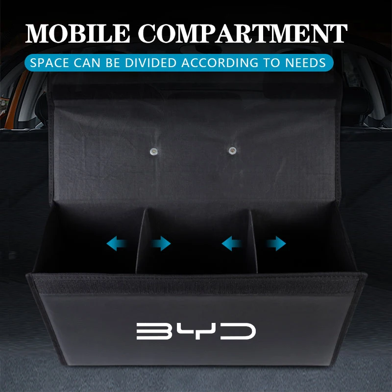 Car Trunk Storage Bag Leather Camping Box Collapsible For BYD Atto 3 Yuan Plus F3 E6 G3 F0 I3 Ea1 Song Max Tang Dmi 2din G6 Qin