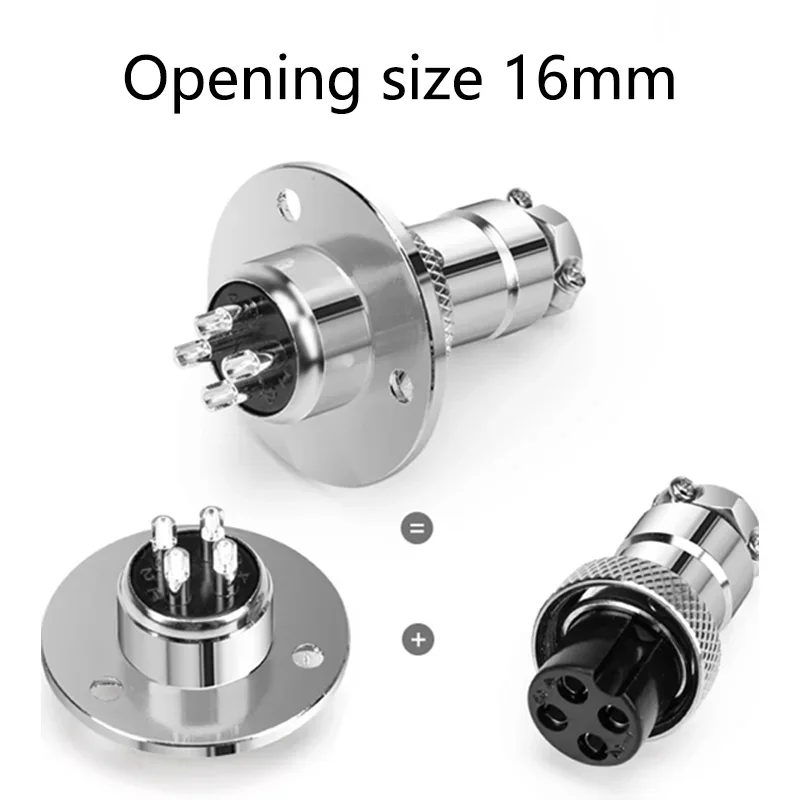 5/20/100PCS GX16 2 3 4 5 6 7 8 9 10pin Flange Mounting Fixing 3-Hole Aviation Connector Plug&Socket Circular Connectors