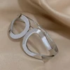 Simple Big Geometric Bangles for Women Stainless Steel Bracelets Cuff Wristband Stackable Waterptoof Jewelry Gifts 5