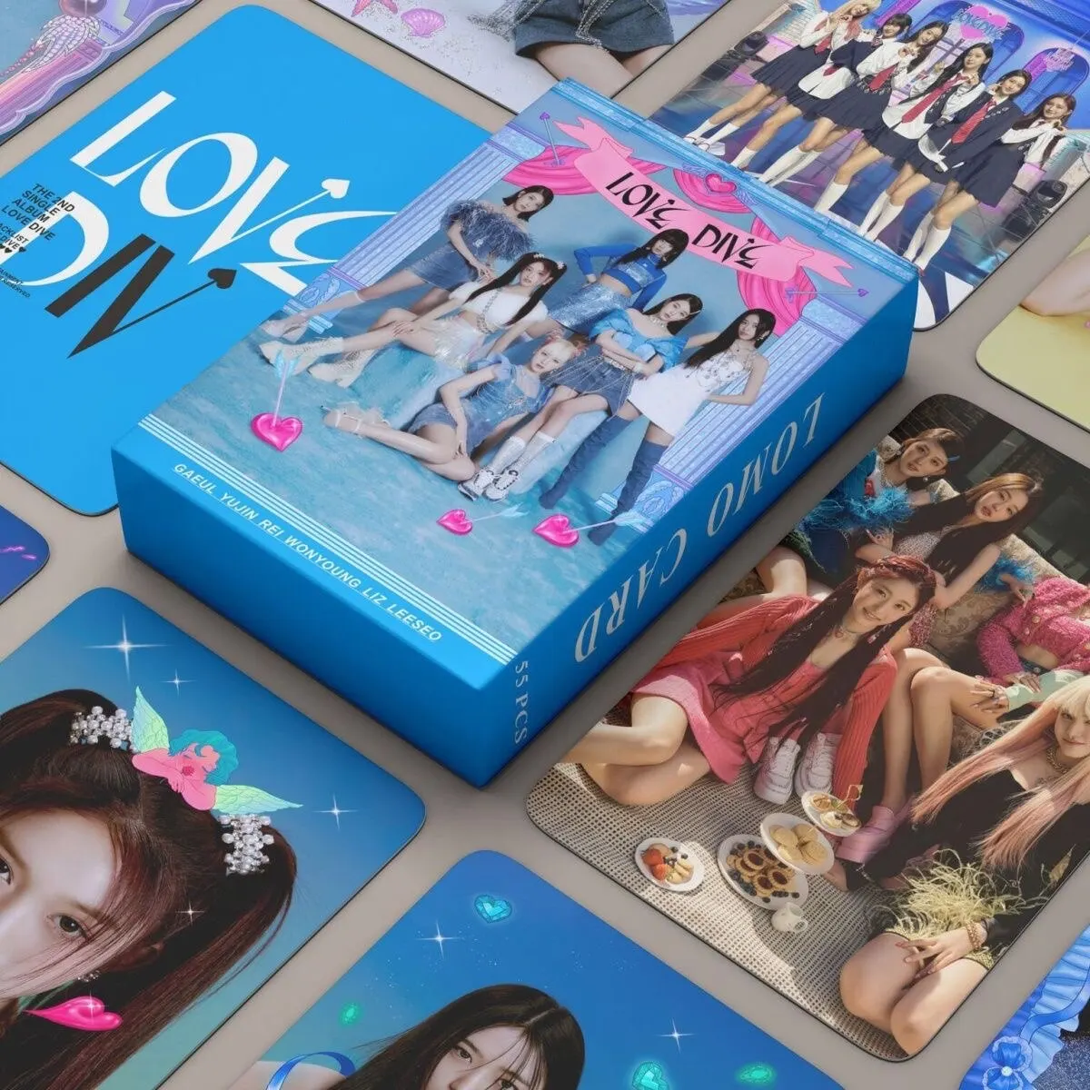 Lomo Cards 55pcs/set Kpop Wonyoung Lomo Cards Rei Members Leeseo Yujin LIZ I AM Heya 아이브 アイブ Fans Gift