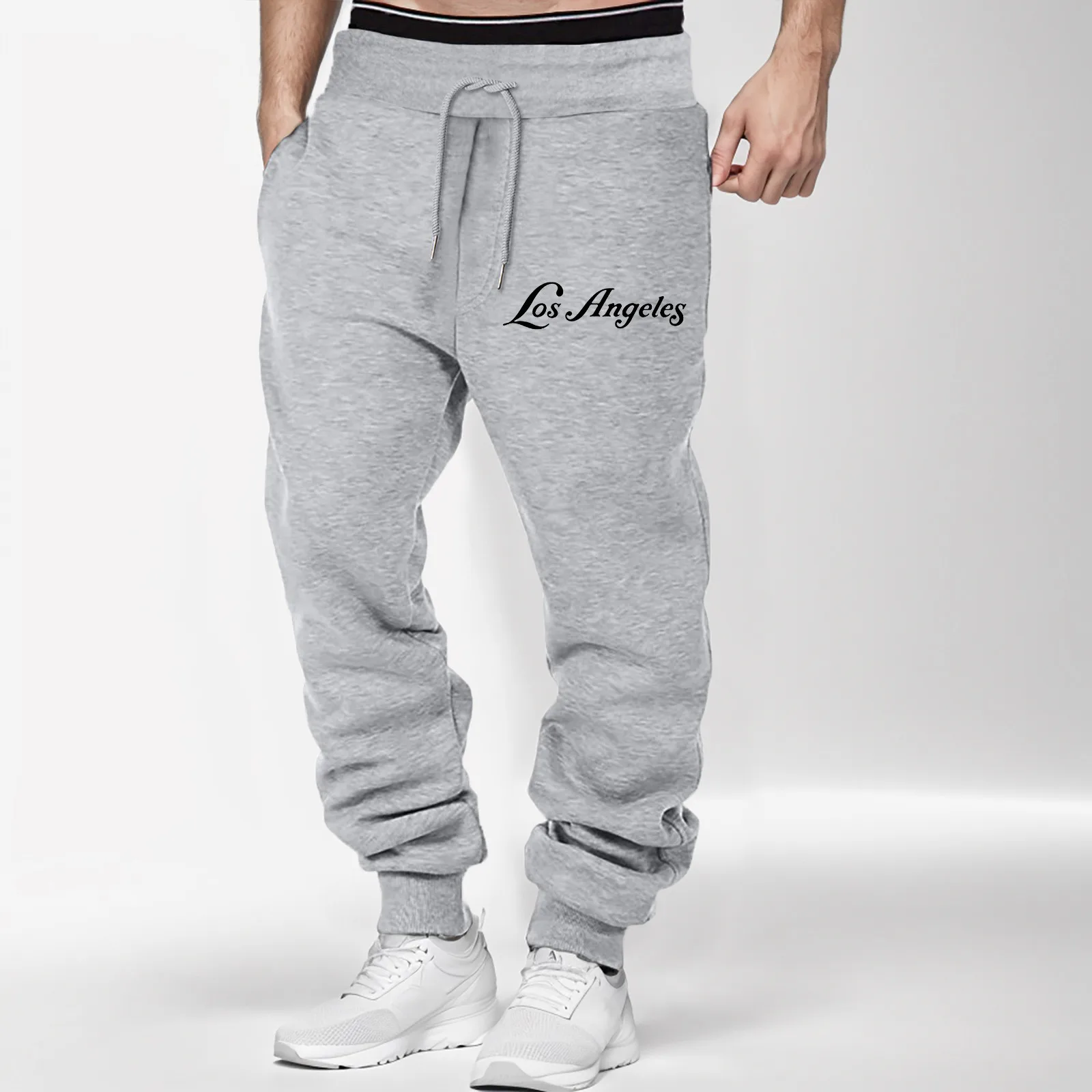 

Men'S Autumn And Winter High Street Fashion Casual Loose Sports Running Pants Wool Pants Pants Hiking Workout Harem Pants