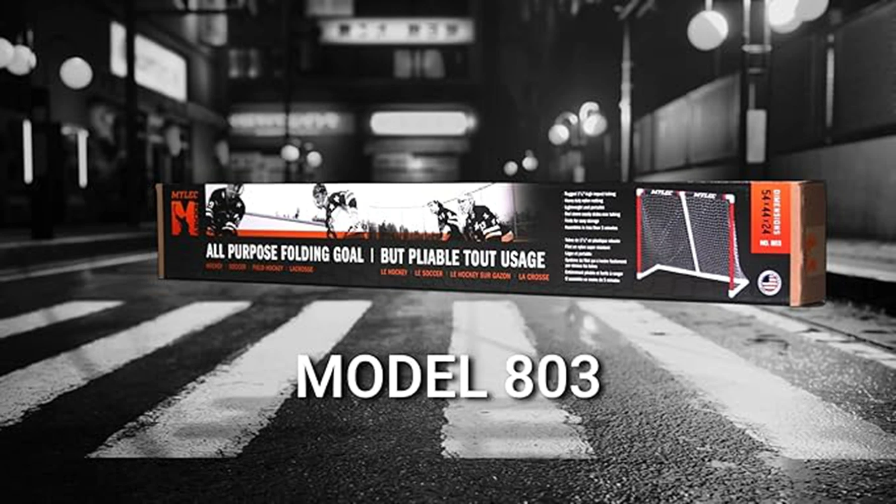 Mylec PVC Junior Hockey Folding Goal for Indoor + Outdoor (54 x 44 Inches)