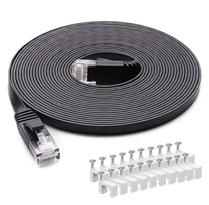 Flat Cat6 Ethernet Patch Cable – High-Speed RJ45 LAN Cord