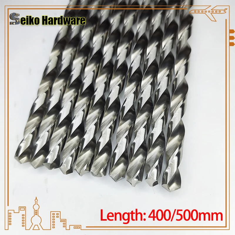 Extended Drill Bit High Hardness Woodworking 400mm/500mm Long High-speed Steel Drill Bit With Extra Long Straight Shank