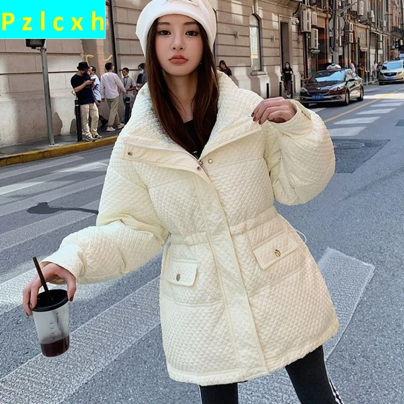 Women White Duck Down Jacket Winter Coat Female Mid Length Version Hooded Parkas Loose Large Size Outwear Warm Thick Overcoat winter glossy down jacket women 2021 mid length hooded parkas section over the knee thick warm white duck puffer outwear female