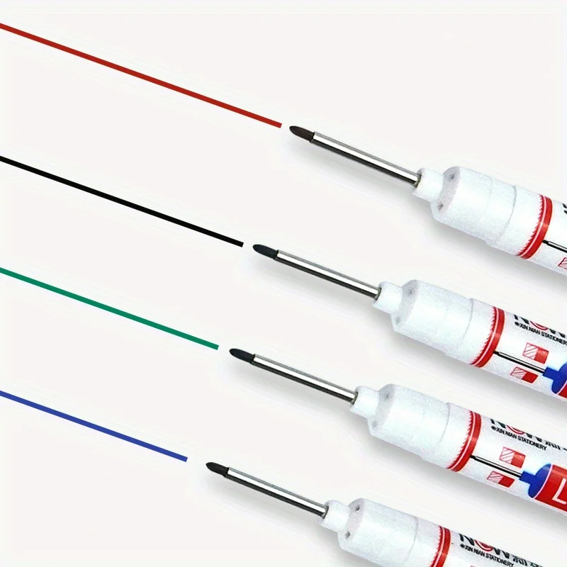5pcs 롱 헤드 마커, 방수 다목적 딥 홀 마커 펜, 목공 홈 데코용 파인 포인트 마커