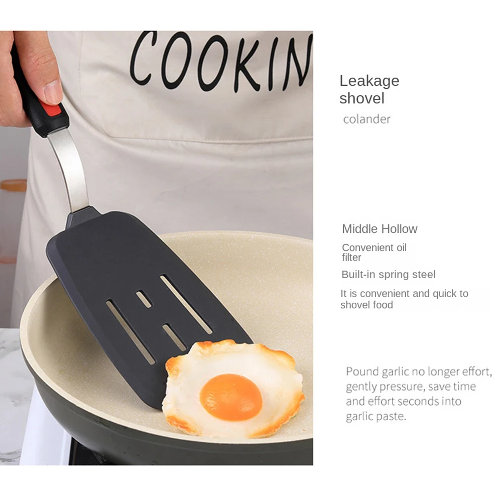 1~5PCS Frying Spatula Non-Stick Slotted Turner Kitchenware Turner Spatula Shovel Stainless Steel Silicone Steak
