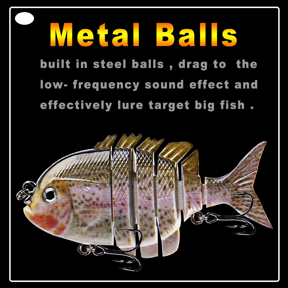 AYWFISH 2,95 Zoll 14G Tilapia Angelköder Multi Jointed Swimbait 6 Segmente Köder Künstlicher Sonnenfisch Harter Köder Fisch Bass Tackle – Detail 9