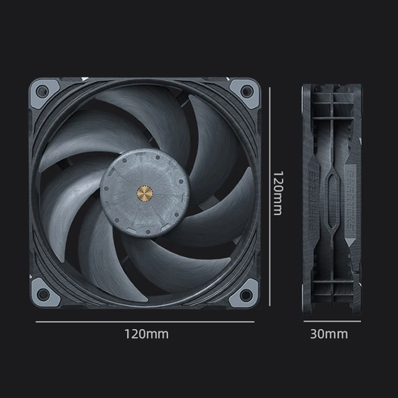 Phanteks T30 120mm Industrial Grade High Wind Pressure Cooling Fan 4Pin PWM 3000 RPM Vapo Bearing PC Silent Case Fan