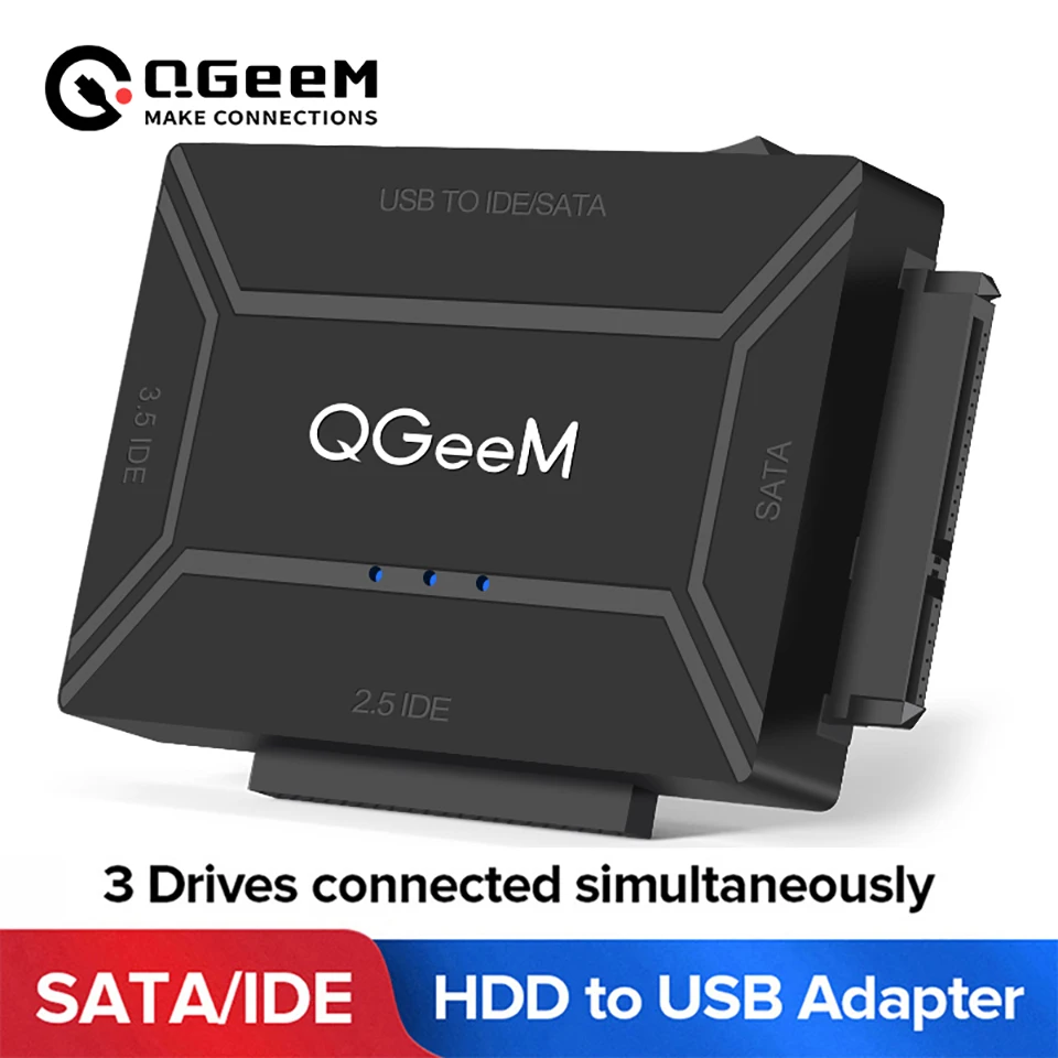 QGeeM SATA to USB 3.0 IDE Adapter USB2.0 Sata Cable for 2.5 3.5 SATA IDE Hard Disk Drive Adapter