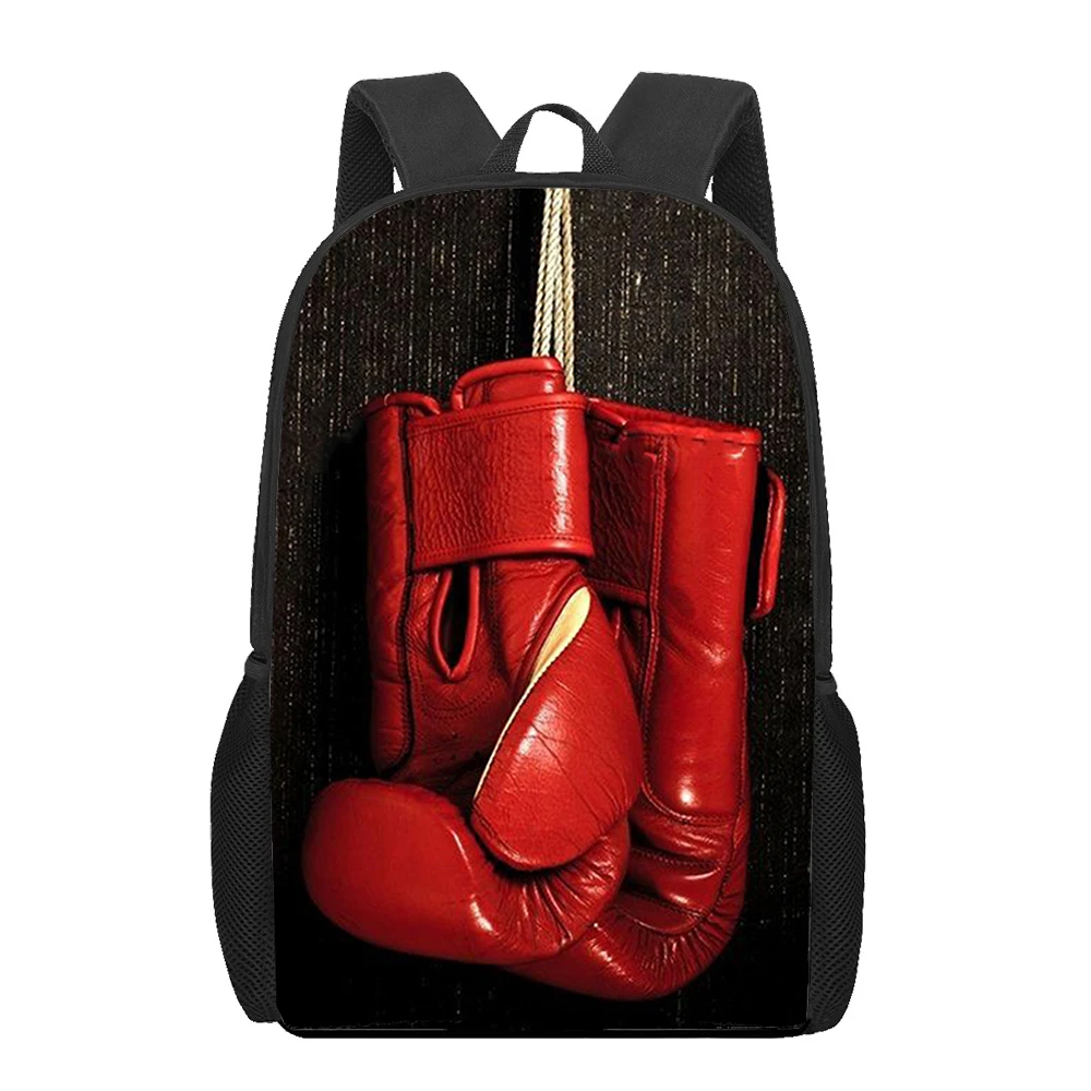 Boxing Gloves Style 3D Pattern Print School Bag for Teenager Primary Kids Children Bookbag Multifunctional Backpack For Hiking