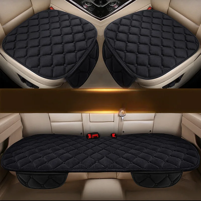 Car Seat Covers Plush Anti Scratch Automotive Seat Protector Cushion Auto Front/Rear Pad Universal Mats All Seasons