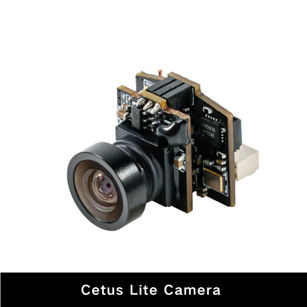 Le Module Caméra et VTX Cetus Lite installé sur un drone, montrant l'angle de vue de 150°.