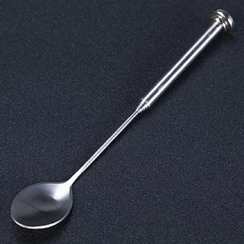 1pcs Stainless Steel Retractable Bar Spoon Bartender Cocktail Mixing Spoon Telescopic Extendable Long Pocket