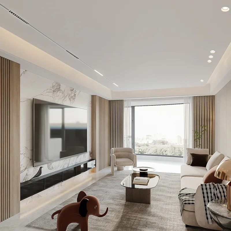 White Magnetic Track Ceiling Recessed Suspended LED Magnet Mount Lights Track Rail Indoor Lighting System Living Room