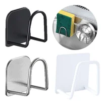 Support de rangement en acier inoxydable pour évier de cuisine et salle de bain : Étagère de drainage pour éponges et support organisateur pour boules métalliques et chiffons 1