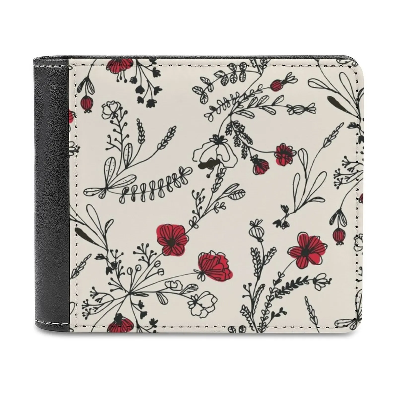 

Мужской бумажник с красным цветочным узором, кошельки, новый дизайн, долларовая цена, топ, мужской кожаный бумажник с повторяющимся узором, бесшовный